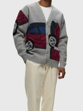Parra Knitted Cardigan "No Parking"